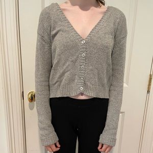 Grey Brandy Melville Button up sweater